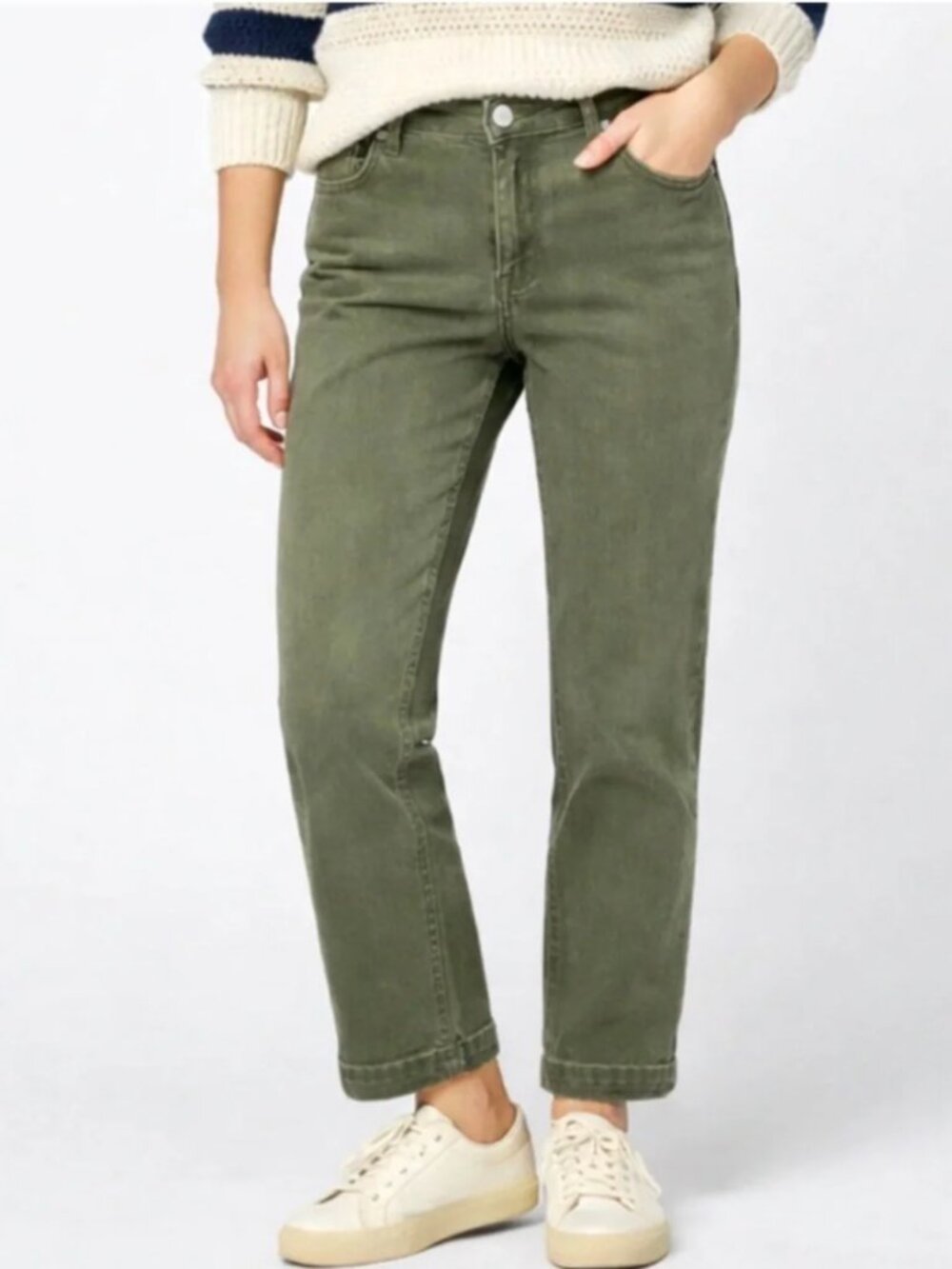Everlane Straight Leg Jeans in Olive Green Size 4